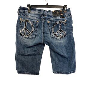 Miss Me shorts Womens Distressed Denim Bermuda Shorts Size 30 Blue JP5091BM